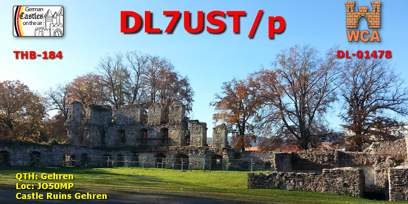 Die Schlossruine Gehren im WAC aktiviert.