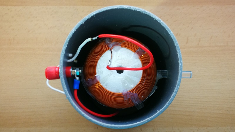 ...und in Stellung größte Induktivität, der Abstimmbereich beträgt nur 90° Drehradius