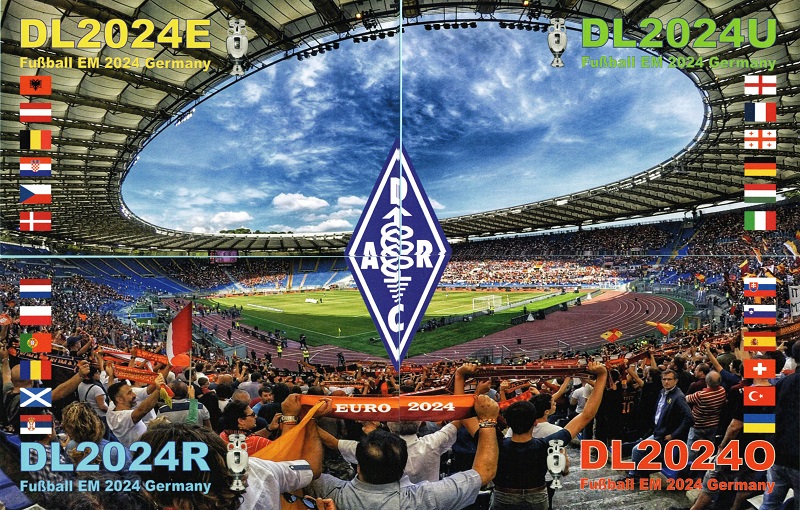 Fußball-EM in Deutschland - vier Karten ergeben ein Bild