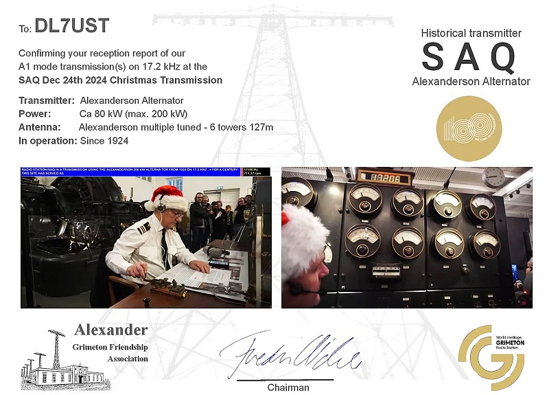 Historical Transmitter SAQ Schweden